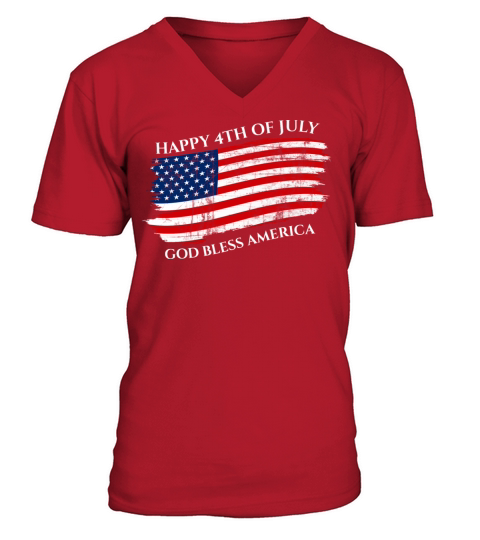 Happy 4th of July American Flag Vintage USA 2022 V-Neck T-shirt