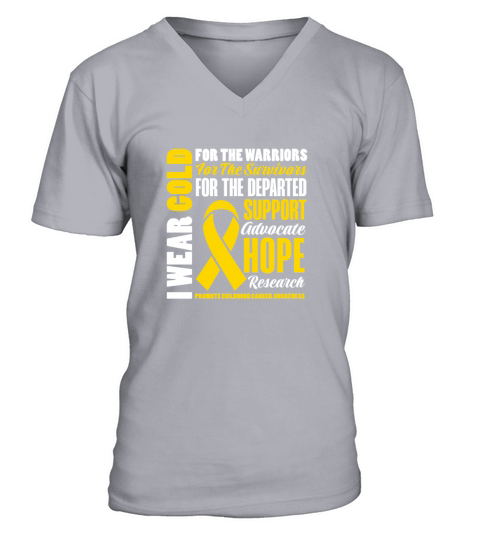 I Wear Gold For The Warriors Survivors Departed V-Neck T-shirt