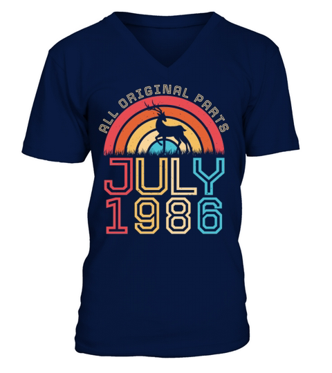 July 1986 Vintage V-Neck T-shirt