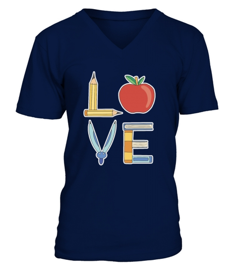 Love school learning Study books Love school learn V-Neck T-shirt