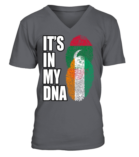 Maldivian And Ivorian Mix Heritage DNA Flag V-Neck T-shirt
