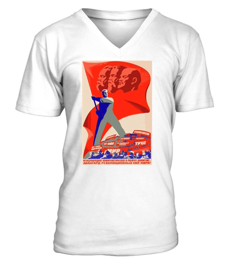 Marxist Revolutionary Vanguard Vintage USSR Retro Soviet Tee V-Neck T-shirt