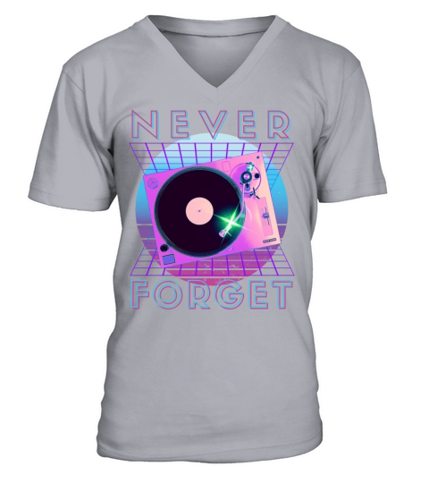 Never Forget Retro 80s 90s Nostalgia V-Neck T-shirt