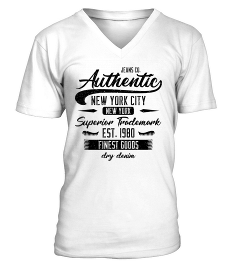 New York City Born In 1980 Vintage Birthday V-Neck T-shirt