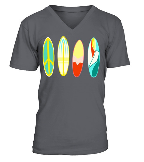 Surfer Gift Vintage Surfing Surf Boards Beach V-Neck T-shirt