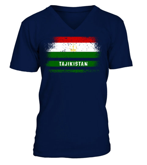 Tajikistan vintage flag V-Neck T-shirt
