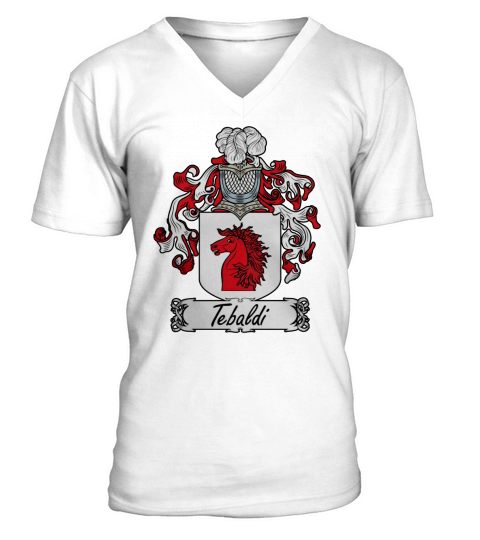 Tebaldi Family Crest Italian Family Crests - Coffee Mug (colored) V-Neck T-shirt