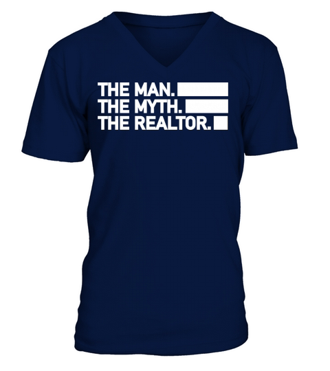 The man the myth the realtor retro vintage V-Neck T-shirt