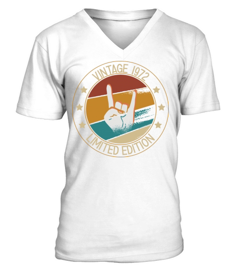 Vintage 50 Birthday Costume Men 50th BDay Birthday V-Neck T-shirt