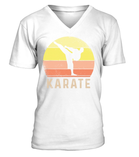 Vintage Retro Karate V-Neck T-shirt
