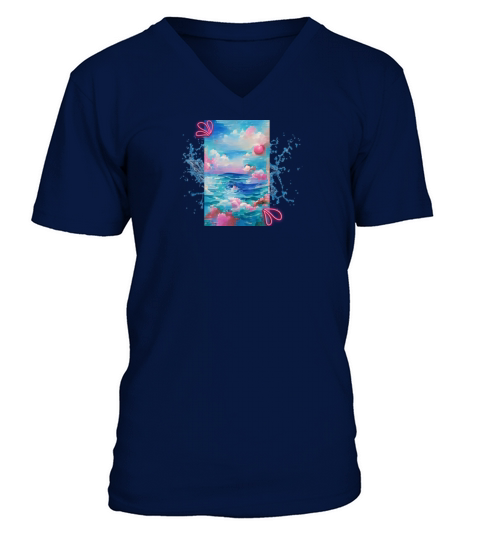 Watercolor Design V-Neck T-shirt