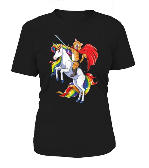 Cat Riding Unicorn T-shirt Funny Kitty Kitten Unicorns Gifts Women's T-Shirt