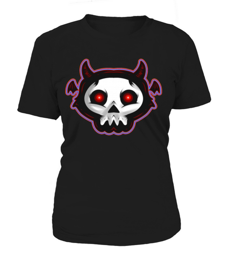 Cute Kawaii Flying Monster Skull Paint Face Wings Women's T-Shirt