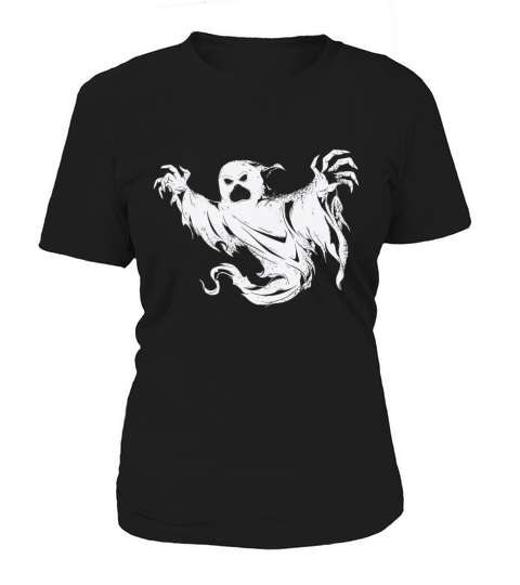 Halloween Ghost Line Art Drawing Ghost Fan Horror Women's T-Shirt