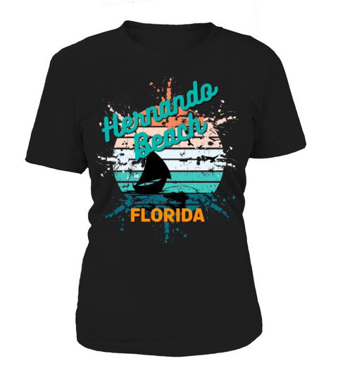 Hernando Beach Florida Retro Vintage Sunset Women's T-Shirt