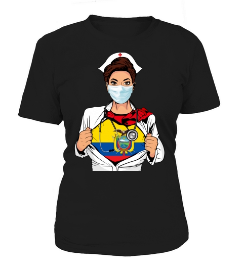 Nurse Strong Ecuador Blood Inside Me Nationality 2020 - Round Pendant Necklace Women's T-Shirt