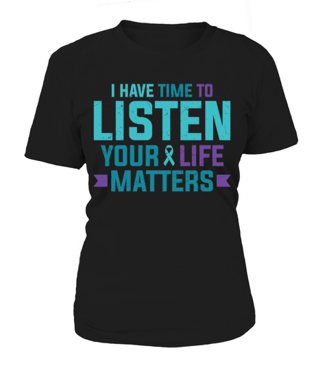 Purple Teal Ribbon I Have Time To Listen Women's T-Shirt