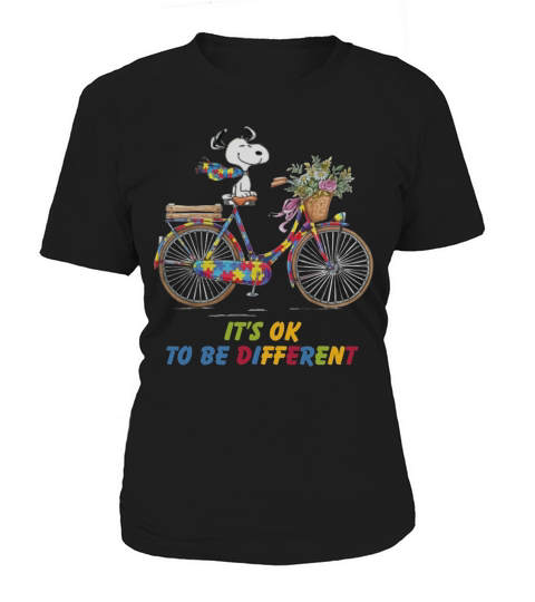 Snoopy Riding Bike It’s Ok To Be Different Autism shirt Women's T-Shirt