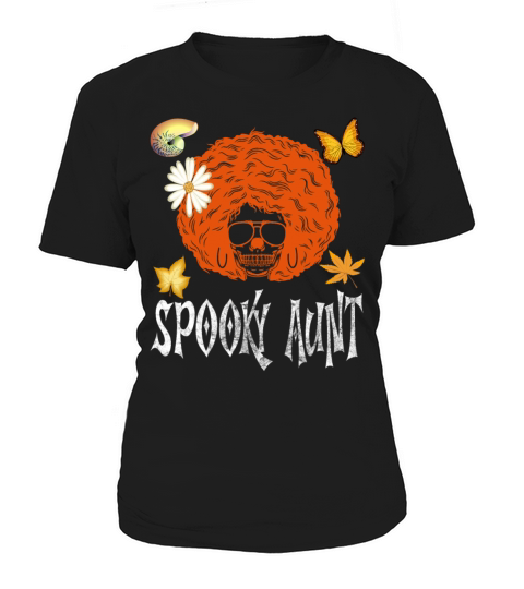 Spooky Aunt Messy Bun Women Hippie Halloween Women's T-Shirt