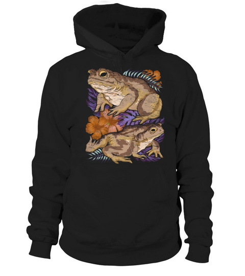 Amphibians animal motif gift vintage flowers toad Hoodie Unisex