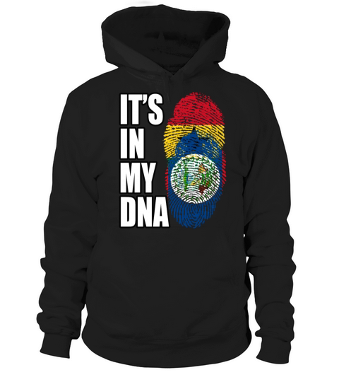 Ghanaian And Belizean Mix Heritage DNA Flag Hoodie Unisex