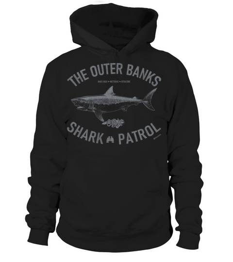 Outer Banks Shark Patrol OBX Vintage Silver Hoodie Unisex