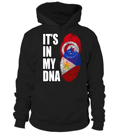 Tunisian And Filipino Mix Heritage DNA Flag Hoodie Unisex