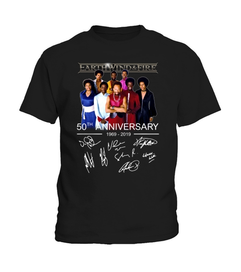 50th Anniversary Earth Wind & Fire 1969 2019 Signatures shirt Kids T-Shirt
