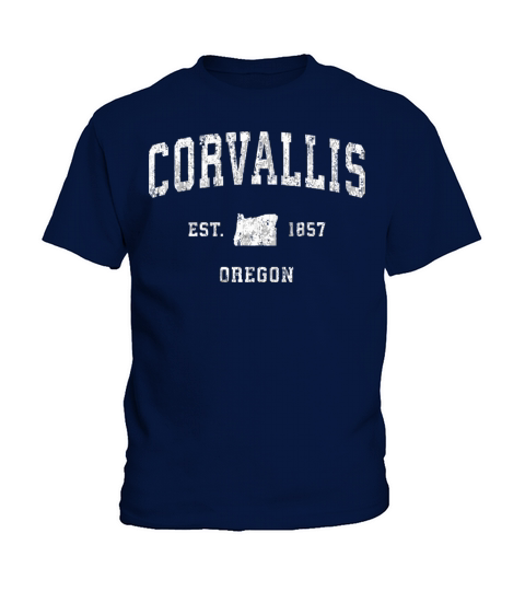 Corvallis Oregon Or Vintage Athletic Sports Design Kids T-Shirt