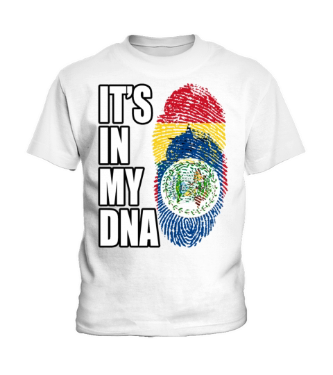 Ghanaian And Belizean Mix Heritage DNA Flag Kids T-Shirt
