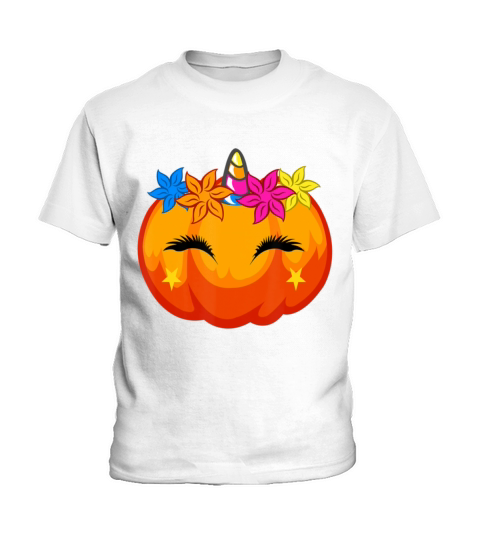 Halloween Costume For Girls Pumpkin Unicorn Kids T-Shirt
