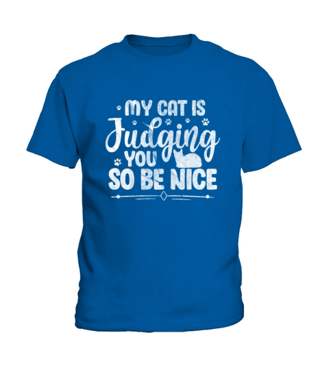 My Cat Is Judging You So Be Nice Vintage Kids T-Shirt