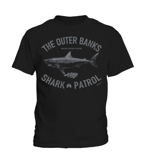Outer Banks Shark Patrol OBX Vintage Silver Kids T-Shirt