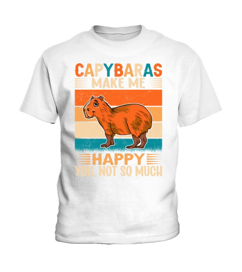 Retro Vintage Style Capybara Makes More Happy Kids T-Shirt