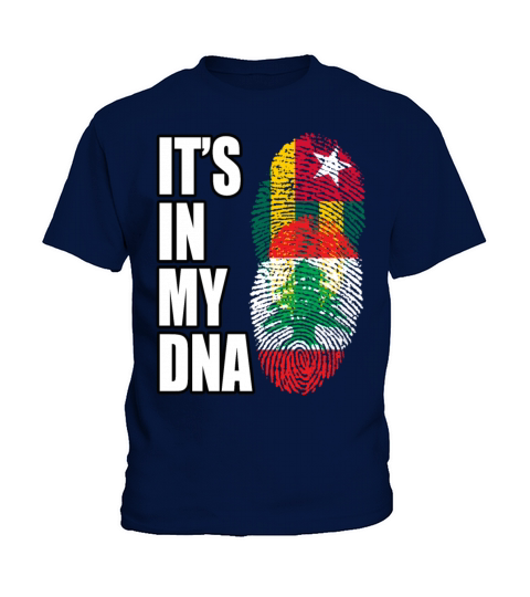Togolese And Lebanese Mix Heritage DNA Flag Kids T-Shirt