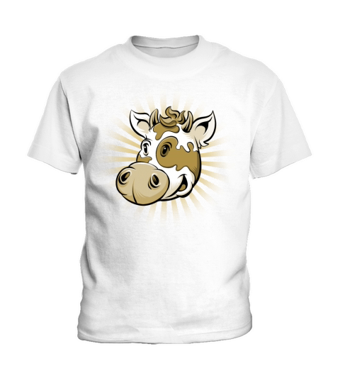 Vintage Cartoon Cow Kids T-Shirt