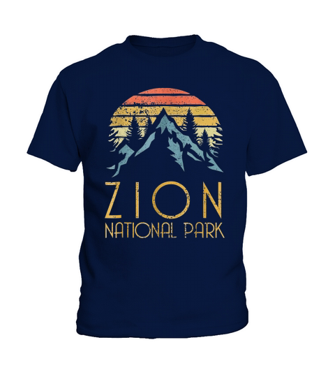 Vintage Retro Zion National Park Utah shirt Kids T-Shirt