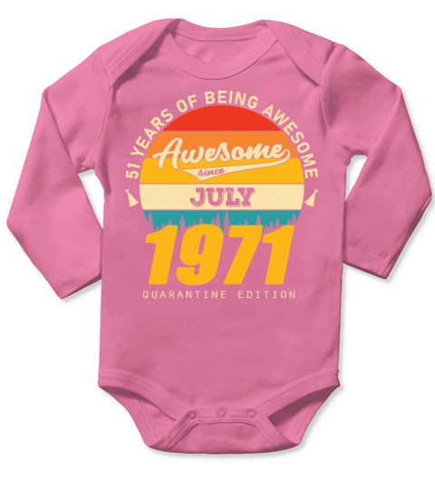 1971 Quarantine Edition July 51th birthday gift Long Sleeve Baby One-Piece