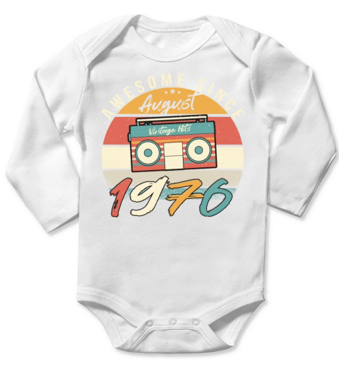 1976 July Vintage Long Sleeve Baby One-Piece