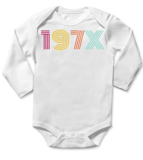 197X Vintage 70s Retro Style Long Sleeve Baby One-Piece