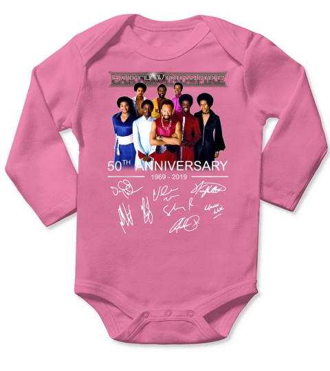 50th Anniversary Earth Wind & Fire 1969 2019 Signatures shirt Long Sleeve Baby One-Piece