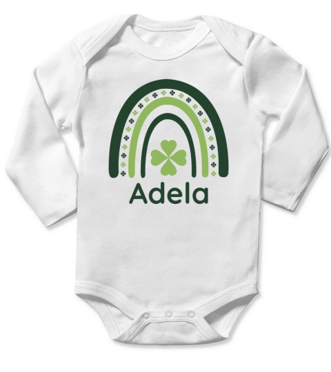 Adela Clover Boho Rainbow Long Sleeve Baby One-Piece