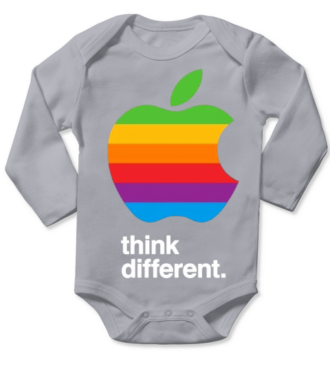 Apple Think Different Vintage Macintosh Long Sleeve Baby One-Piece