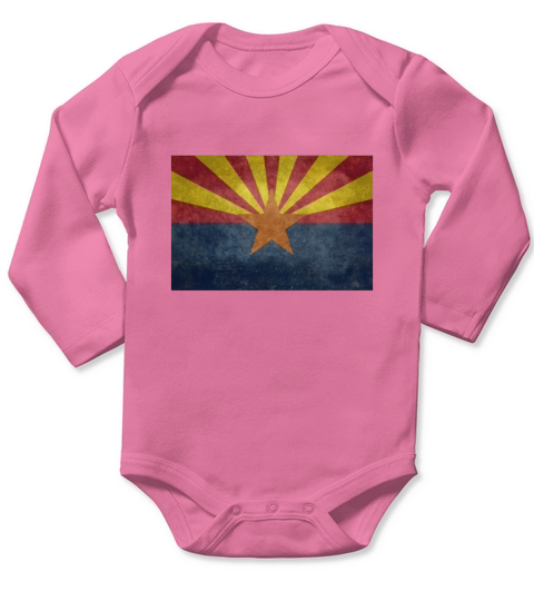 Arizona State Flag, Vintage Retro Version T Shirt LIMTED EDITION Long Sleeve Baby One-Piece