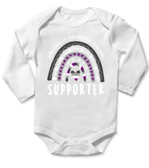 Asexual Quote Supporter Ace Rainbow Long Sleeve Baby One-Piece