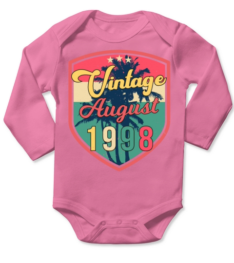 Best Birth Month August 1998 Long Sleeve Baby One-Piece
