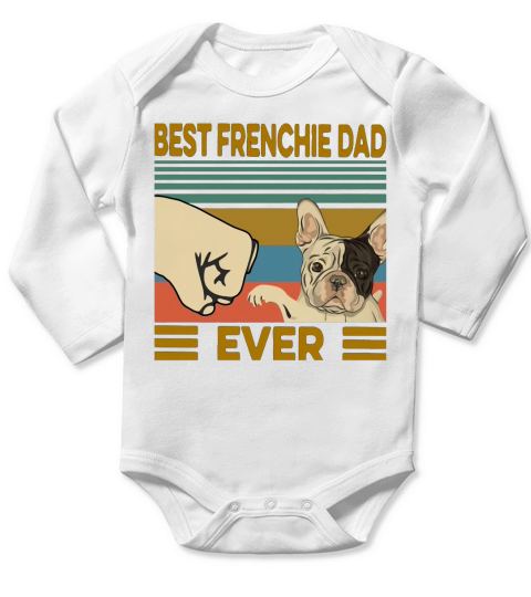 Best Frenchie Dad Ever Vintage shirt - Unisex Long Sleeve Long Sleeve Baby One-Piece
