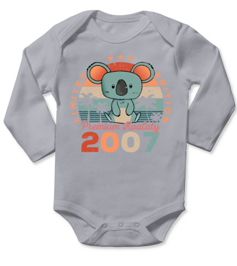 Birth Year 2007 Birthday Gift Koala Bear Koalas Long Sleeve Baby One-Piece