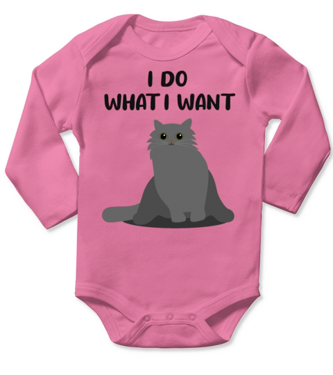 Cat Sassy Kitten Cat Funny Quote Gift Idea Long Sleeve Baby One-Piece