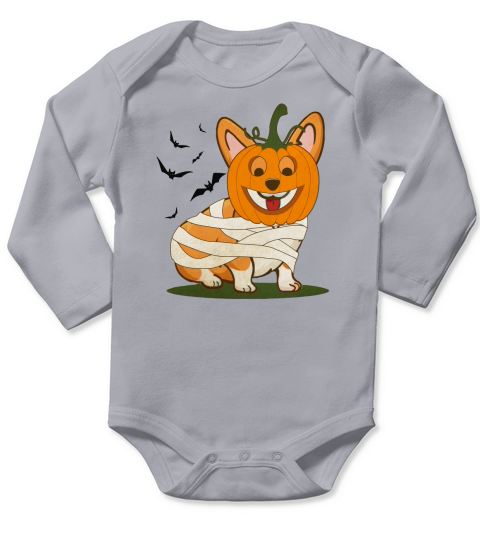 Cute Halloween Corgi Mummy Long Sleeve Baby One-Piece